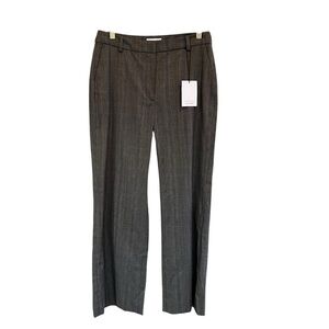 & Other Stories Glen Plaid Straight Leg Trousers Grey Black 6 NWT Wool Cotton